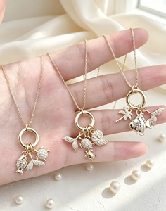 Exquisite Jewelry style Charm Pendant Necklace Fish Turtle Shell Hoop <b>Chain</b> Jewelry for Women Pendant Necklace - Product Image 6