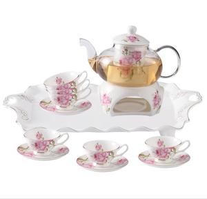 Flower <strong>Teapot</strong> Heat Resistant Bone China Warmer Green Flower Glass <strong>Teapot</strong> <strong>Set</strong> - Product Image 6