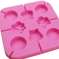 Moule à sucettes en silicone pour bonbons durs, 8 cavités, formes pieds et tête d'ours, échantillon gratuit usine 289