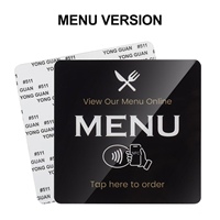 Carte de révision NFC en acrylique pour table, Google, puce NTAG215, panneau de commande par QR, activez en appuyant sur votre téléphone
