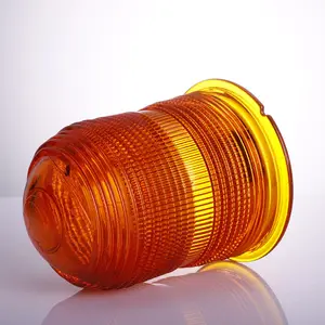 Cubierta de cúpula de vidrio para lámpara de tráfico Industrial, cubierta de lámpara Led de pared para Farola, Color naranja