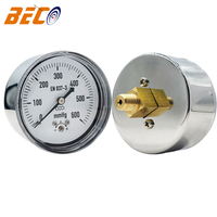 600mmhg Low Capsule Pressure Gauge for Gas Line Regulator air Pressure Test 2.5 Inch Dial Chrome Plated Case 1/4"NPT Back Mount