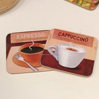 Sous-verres en bois ronds et carrés personnalisés de haute qualité, avec support en liège, en MDF, pour boissons, ensemble de sous-verres carrés en bois