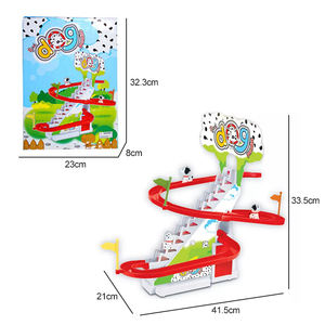 बैटरी संचालित ऑटो रचनात्मक ट्रैक फिसलने रेलवे खेलने सेट इलेक्ट्रिक कुत्ते सीढ़ी चढ़ाई ट्राली के साथ स्लॉट खिलौने संगीत प्रकाश - Product Image 5