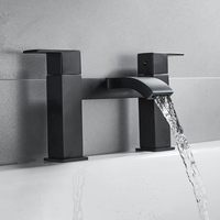 Deux poignées cascade salle de bain baignoire douche mitigeur noir mat bain douche robinets