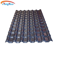 Tuile de toiture en plastique ignifuge durable, style espagnol contemporain, en PVC anticorrosion, fabriquée à la machine, largeur 1050, modèle maison