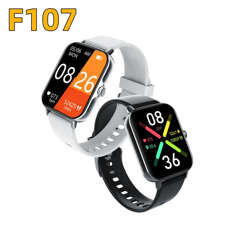 Nueva llegada F107 smartwatch 1,91 pulgadas 50 + Modo deportivo con GPS Asistente de voz reloj inteligente Pantalla LCD Reloj inteligente 9 PK Y13