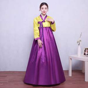 Costumes de danse <span class=keywords><strong>traditionnelle</strong></span> coréenne pour femmes, ensembles de costumes de scène Hanbok, en polyester, style palais ancien - Product Image 3