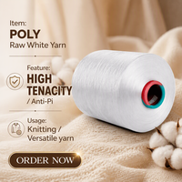 Fil de polyester 100% blanc brut NIM 150D/48F de qualité AA pour tissu tricoté à prix avantageux