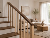 Rampe d'escalier en bois à jointures, moulure durable pour balustrade d'escalier intérieure