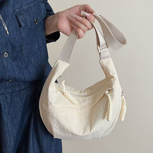 <b>Soft</b> Canvas <b>Crossbody</b> <b>Bag</b> with Multiple Compartments Adjustable Shoulder Strap for Women - Product Image 1