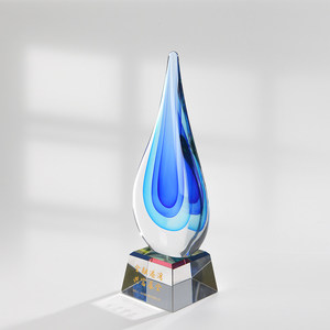 Trophée de luxe en verre <span class=keywords><strong>cristal</strong></span> émaillé ancien gravé, prix de la persévérance personnalisé, style commémoratif pour réunion annuelle - Product Image 4