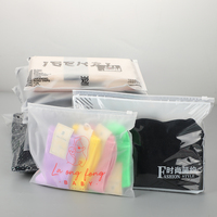 Sac refermable personnalisé avec logo imprimé, imperméable, en plastique givré, pour vêtements et sous-vêtements, pochette à fermeture éclair avec poignée
