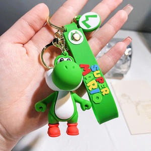 Porte-clés en caoutchouc mignon de la série <span class=keywords><strong>Super</strong></span> <span class=keywords><strong>Mario</strong></span> Bros <span class=keywords><strong>Mario</strong></span>, dessin animé 3D en PVC, anime, Luigi Yoshi - Product Image 6