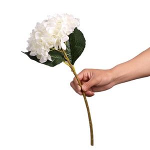 Hortensia en soie véritable bon marché longue tige éternelle 11 couleurs fleur d'hortensia artificielle pour décoration de mariage et de maison - Product Image 1