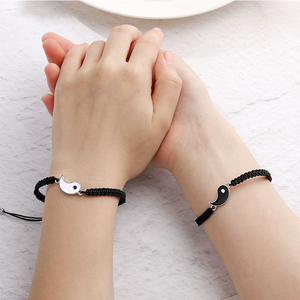 Braccialetto dell'Amicizia <span class=keywords><strong>Ying</strong></span> <span class=keywords><strong>Yang</strong></span> per Migliori Amici, Coppia, Regolabile, Intrecciato, Lungo, per Donne - Product Image 6