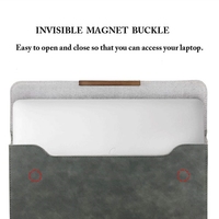 Étui pour ordinateur portable ultra fin de 13.3 à 14 pouces étui à fermeture magnétique en simili cuir suédé avec petite pochette pour tablette