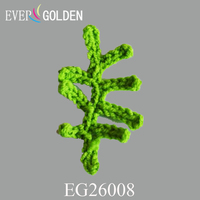 EG26008 Patchs en feutre faits main à coudre 3,5x6,5 cm, dentelle en algues crochetées pour vêtements de mode et accessoires de chapeaux