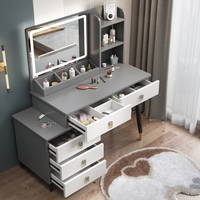 Table de toilette et armoire de rangement modernes minimalistes en bois massif, durables et éclairées, pour chambre et hôtel