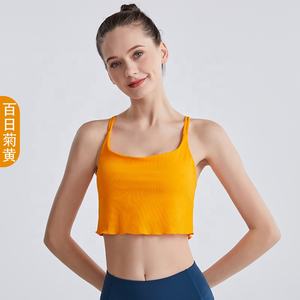 Para <span class=keywords><strong>Amazon</strong></span>, superventas, camisetas sin mangas para gimnasio para <span class=keywords><strong>mujer</strong></span>, chaleco deportivo básico <span class=keywords><strong>de</strong></span> secado rápido para Yoga, logotipo personalizado, tela <span class=keywords><strong>de</strong></span> punto <span class=keywords><strong>de</strong></span> alta calidad transpirable - Product Image 6