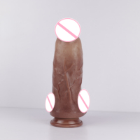 Realistischer Silikon-Dildo mit Stoßfunktion und 7 Geschwindigkeitsmodi, Weicher Kabelloser Vibrator mit Fernbedienung