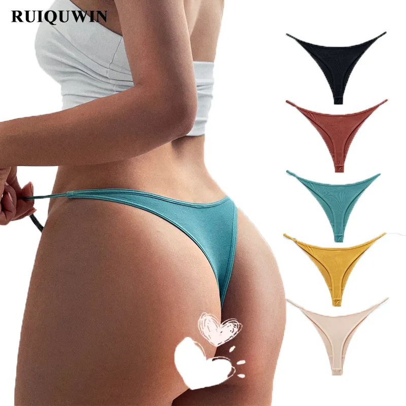 RUIQUWIN toptan özel yeni nefes seksi t-geri iç çamaşırı külot tanga Gril spor külot G-string Thongs kadın için