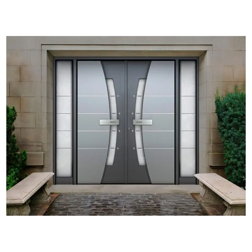 Prima Apartment Front Exterior Entrada principal Puertas de seguridad de acero de aluminio fundido para casas personalizadas