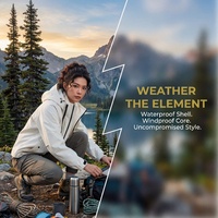Veste longue unisexe 3-en-1 imperméable, coupe-vent, respirante, à capuche zippée, en softshell, fonctionnelle pour l'extérieur, designs tendance