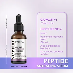 Serum Wajah cair peptida Label pribadi, Pelembab anti penuaan keriput menenangkan kulit lembut