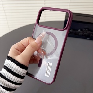 <span class=keywords><strong>Coque</strong></span> de téléphone rigide <span class=keywords><strong>transparente</strong></span> en TPU + acrylique pour <span class=keywords><strong>iPhone</strong></span> 18 Pro <span class=keywords><strong>11</strong></span> 12 13 14 15 16 17 Pro Max, compatible avec la charge sans fil, magnétique, fine - Product Image 2