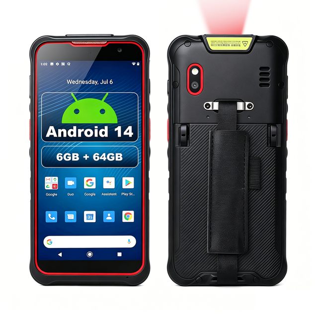 5.5 Handheld Computer Mobile Terminal PDA 6+64GB Android 14 Octa-core 2.2Ghz CPU QR Code Barcode Scanner Zebra SE4710 Hop Swap