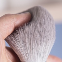 Kit de pinceaux de maquillage végétalien de qualité supérieure Starry Ocean Design avec des cheveux synthétiques gris