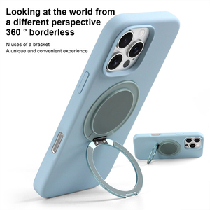 Coques de téléphone en silicone liquide magnétique avec anneau support pour iPhone 17 16 Pro Max, design gravé - Product Image 2