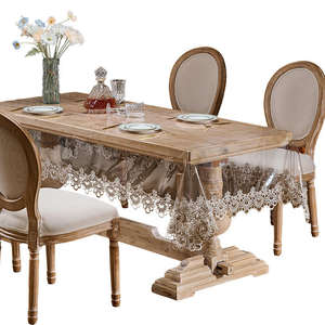 Cubierta <span class=keywords><strong>de</strong></span> Mesa Transparente con Borde <span class=keywords><strong>de</strong></span> Encaje Bordado, <span class=keywords><strong>Mantel</strong></span> Rectangular <span class=keywords><strong>de</strong></span> Vinilo Transparente Impermeable con Encaje - Product Image 6