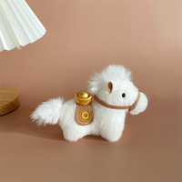Mini porte-clés en peluche zodiaque chinois, cheval, kawaii, mignon, animal en peluche, poupée douce, pendentif, cadeau