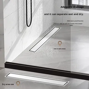 Desagüe de Piso Personalizado de Acero Inoxidable 304, Estilo Americano, Superficie Pulida, Largo, Antiolor, para Baño y Ducha - Product Image 3