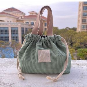 Échantillon Gratuit : Sacs Cosmétiques à Cordon, Sac Fourre-Tout Style Japonais, Trousse de Maquillage Mignonne en Velours Côtelé, Sac de Rangement Portable pour Voyage - Product Image 6