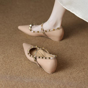 Nuovi Stili 2026: <span class=keywords><strong>Scarpe</strong></span> Eleganti da <span class=keywords><strong>Donna</strong></span> con Suola Morbida e <span class=keywords><strong>Borchie</strong></span>, Ballerine per Matrimoni e Cerimonie - Product Image 5