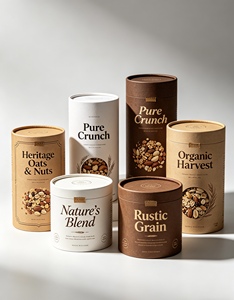 Tubo de Papel Texturizado Premium Personalizado para Almacenamiento de Aperitivos Secos y Frutos Secos - Product Image 6