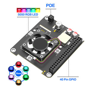PoE HAT Raspberry <span class=keywords><strong>Pi</strong></span> 5用冷却ファンと熱放散RGB LEDストック付き - Product Image 4