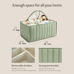 Panier de rangement pour couches de bébé nouveau-né, élégant, portable, organisateur de chambre d'enfant matelassé, <span class=keywords><strong>sac</strong></span> fourre-tout pour maman - Product Image 3