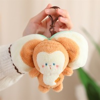 Porte-clés en peluche polyester Lapin Fraise, Lapin en peluche, Petite poupée cochon, Poupée mangoustan 13cm, Breloque de sac, Cadeau pour elle