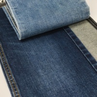 Tela vaquera elástica de algodón de fibra larga, 98.5% algodón, 11.9 oz, azul extra profundo, gris oscuro, 62-63 pulgadas, sarga, tacto firme
