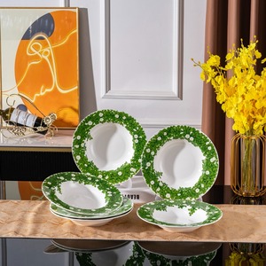 Platos de Porcelana Fina con Forma de Flor y Acabado Esmaltado, No Tóxicos, Juego de 6 Piezas para Hoteles y Eventos - Product Image 3