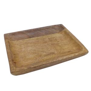Plateau de nourriture de mariage de forme rectangulaire en bois naturel fait à la main en vrac en gros plat et assiette de style moderne - Product Image 1