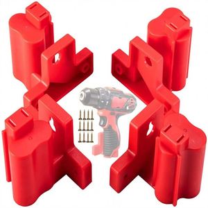 4 paquets de supports de quai pour outils électriques en plastique robuste avec vis <span class=keywords><strong>Milwaukee</strong></span> <span class=keywords><strong>M12</strong></span> 12V Battery Drill Tool Storage Hanger Mount - Product Image 1