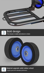 Carrito de Metal Plegable de Alta Calidad para Logística de Transporte con Banda Elástica, Carrito Pequeño para Comprar Verduras, Carrito Ligero - Product Image 6