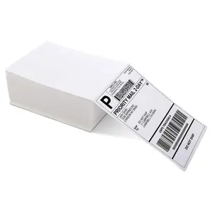 4x 6inch Self Adhesive Thermal Labels Roll For Thermal Printer Fanfold Direct Thermal Shipping Labels