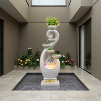 Nouveau produit 2022 Fontaine murale d'intérieur traditionnelle chinoise avec lumière LED Style jardin Résine artificielle