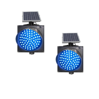 Feux de signalisation clignotants à LED bleus solaires en matériau PC de 300 mm